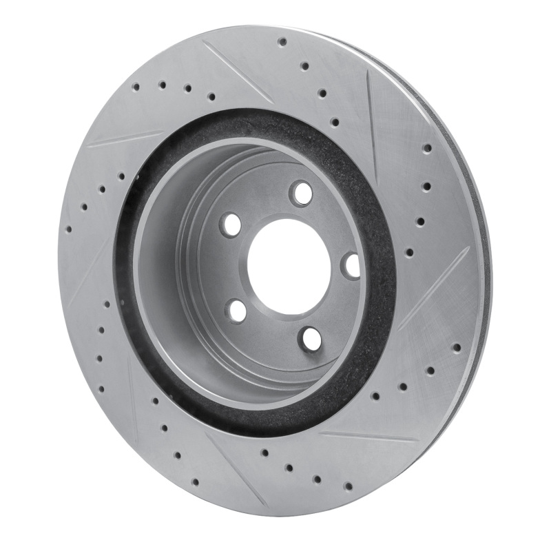 Dodge Magnum Brake Rotor (1) - Rear Left - R1 Concepts - Drilled & Slotted - Silver - `06-`23